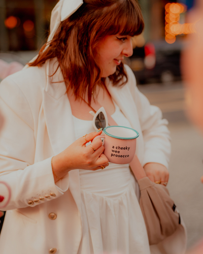 A Cheeky Wee Prosecco Enamel Mug