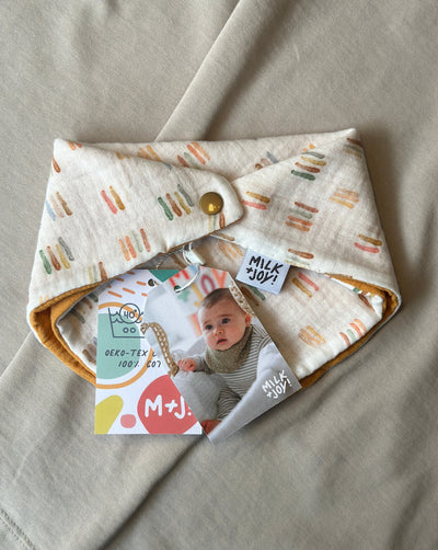 Abstract Rainbow Striped Bib | Milk & Joy