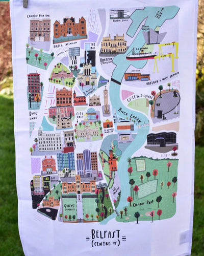 Belfast Map Tea Towel | Peter Paints Pictures