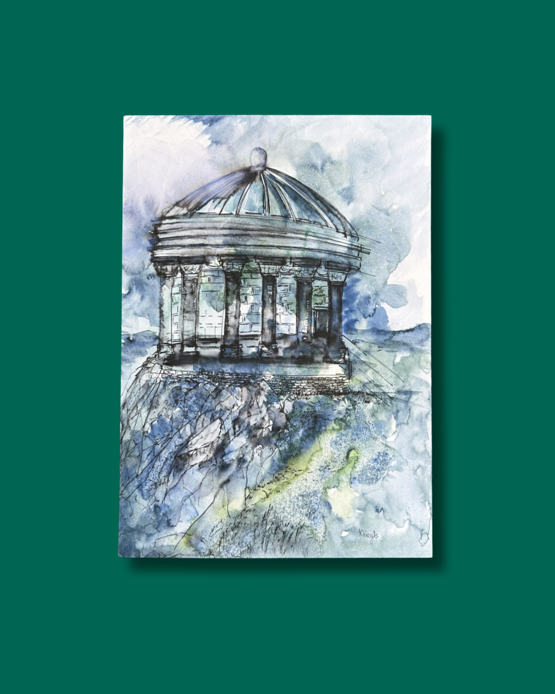 Stormy Mussenden Temple | A4 Art Print | Karolina