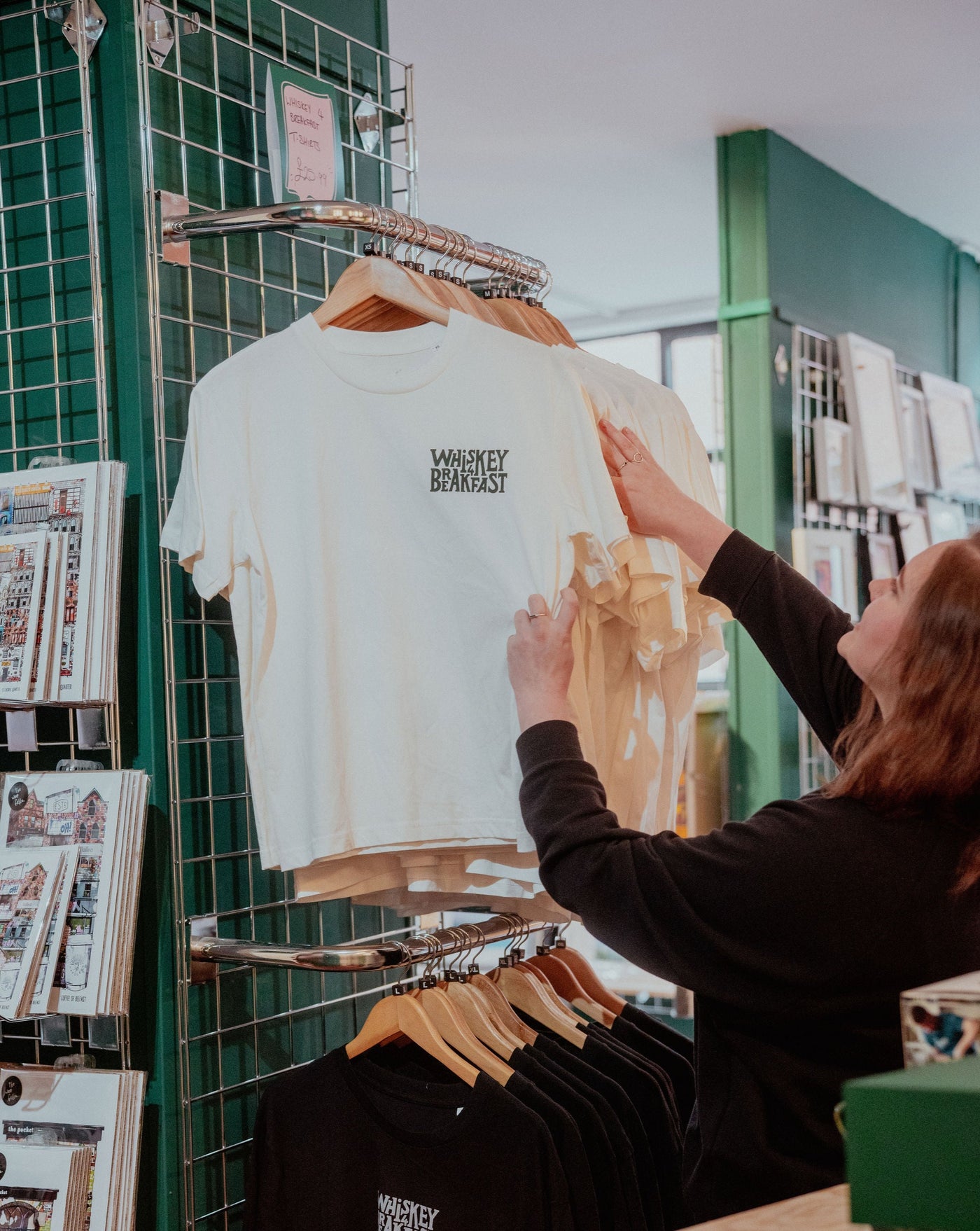 White & Green T-Shirt | Whiskey 4 Breakfast