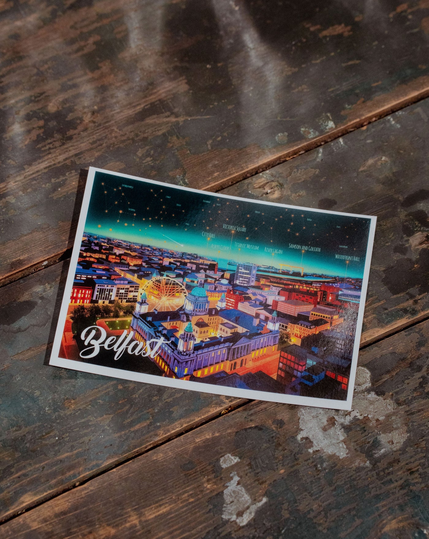 Belfast at Night Postcard