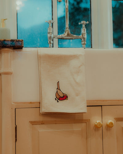 Wee Robin Irish Linen Tea Towel | Born & Bred