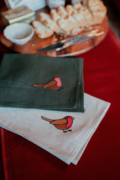 Wee Robin Irish Linen Tea Towel