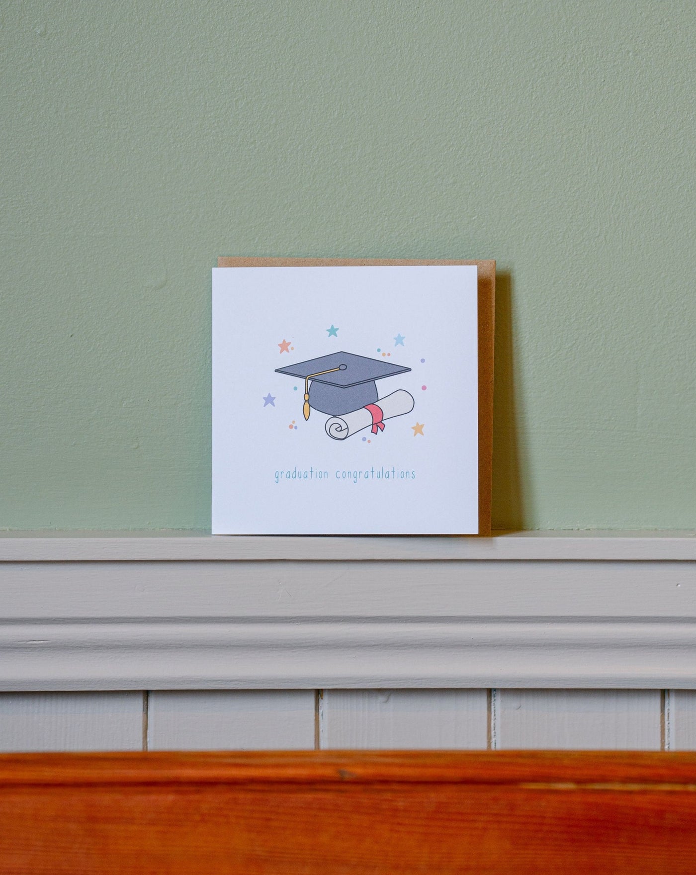 Graduation card in Irish or English, comhghairdeas leat a cheimi.