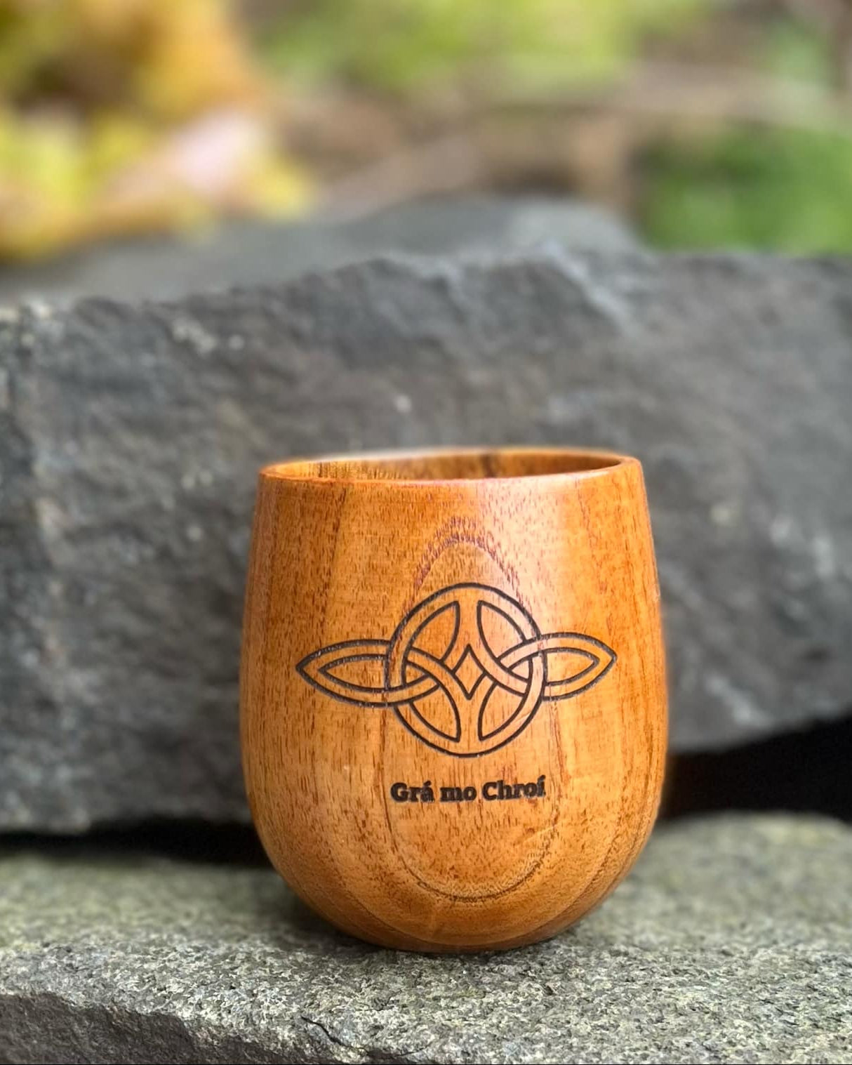 Grá Mo Chroí - Love Of My Heart | Irish Engraved Wooden Cup