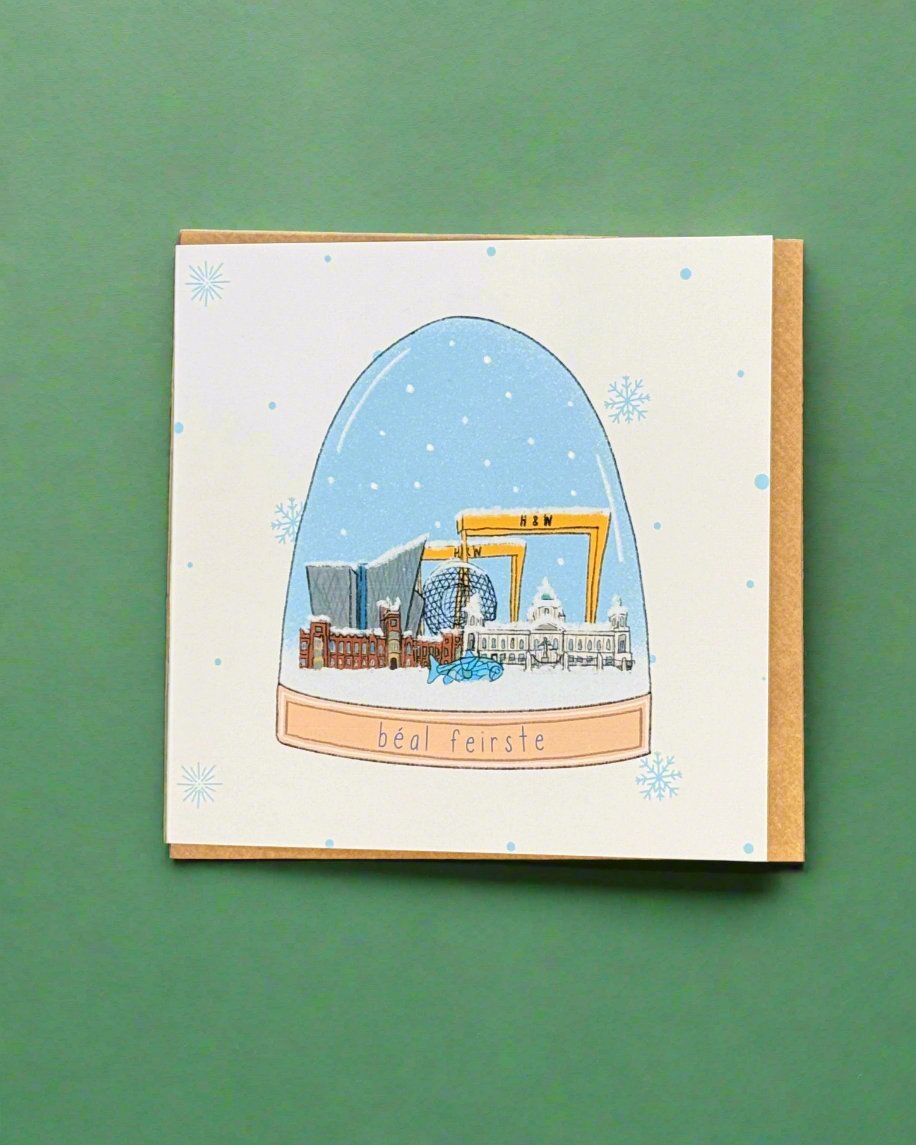 Belfast Snowglobe Christmas Card | Connect The Dots Design