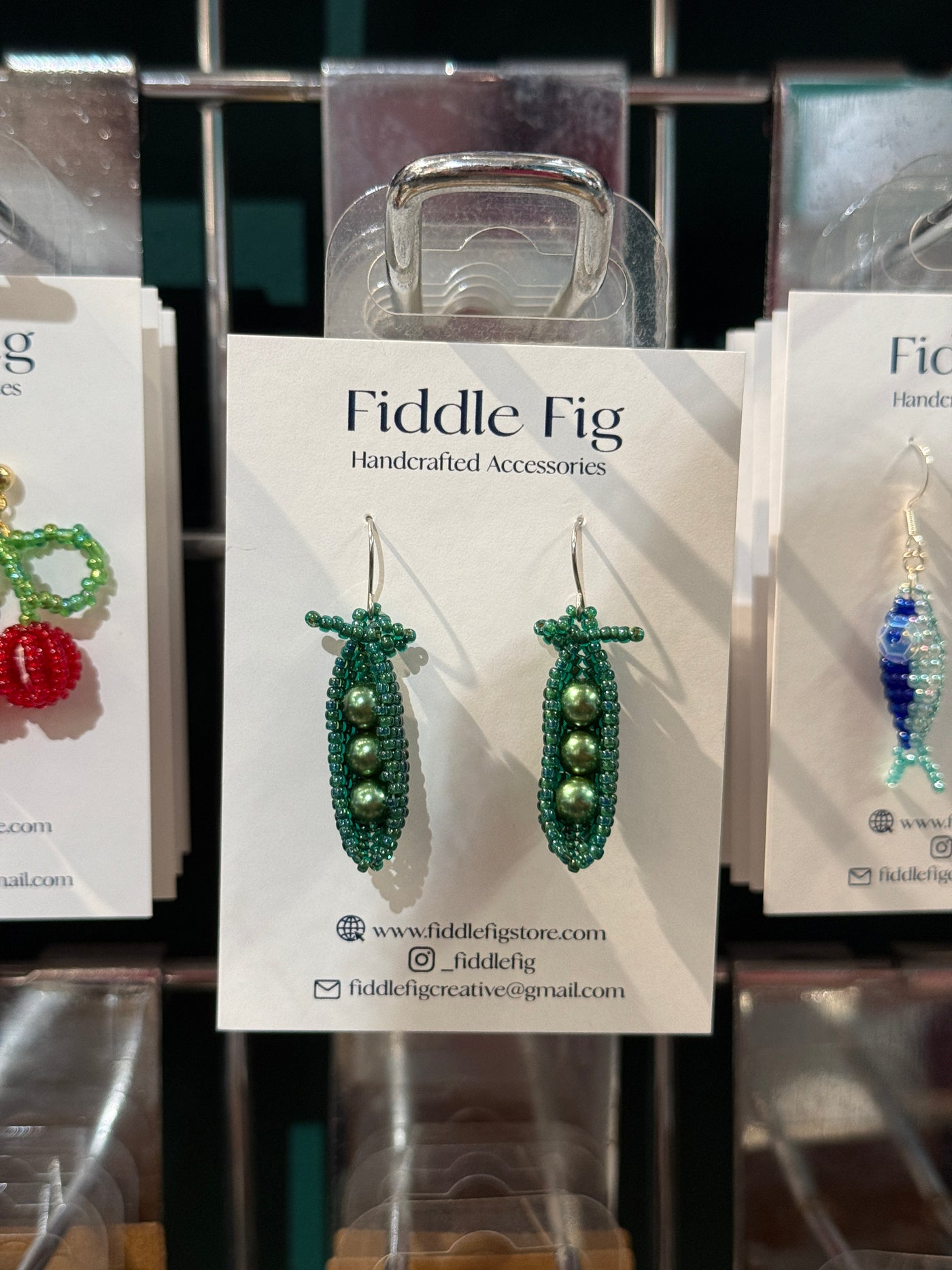 Beaded Pea Pods Earrings | Fiddle Fig