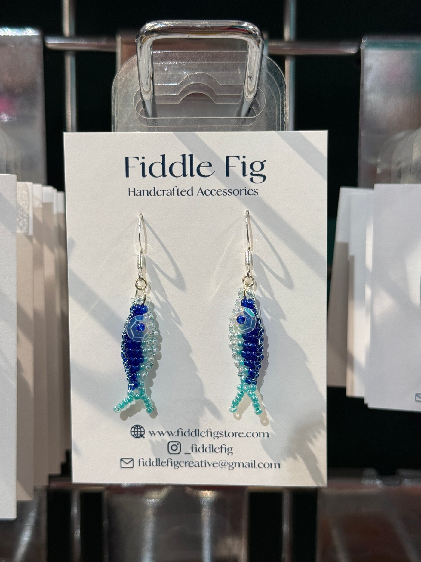 Beaded Fish Earrings | Fiddle Fig