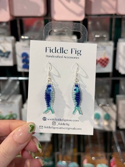 Beaded Fish Earrings | Fiddle Fig