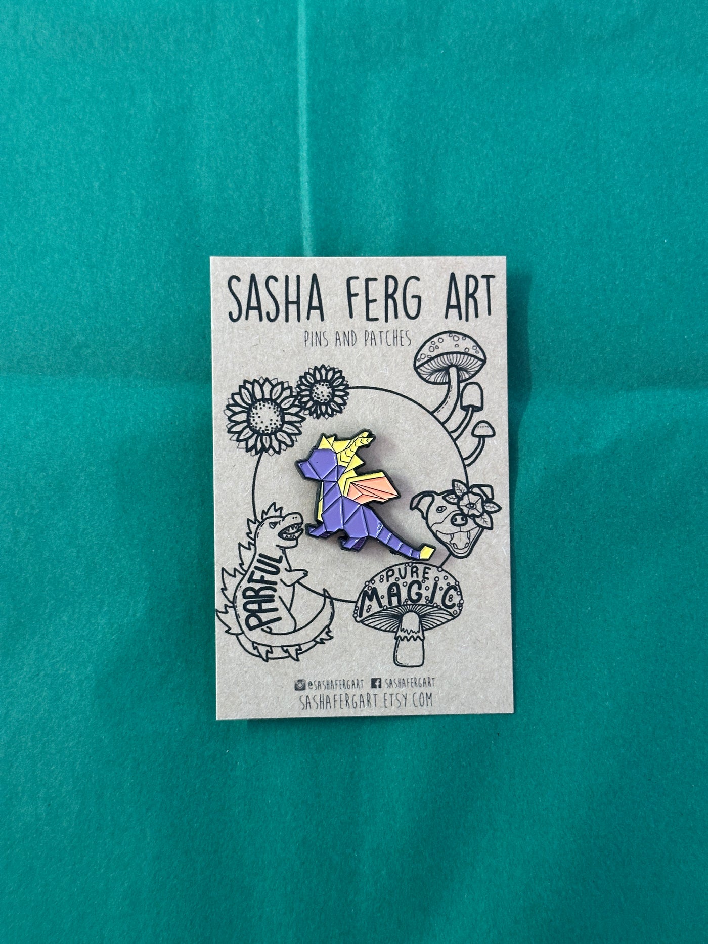 Purple Dragon Pin | Sasha Ferg Art