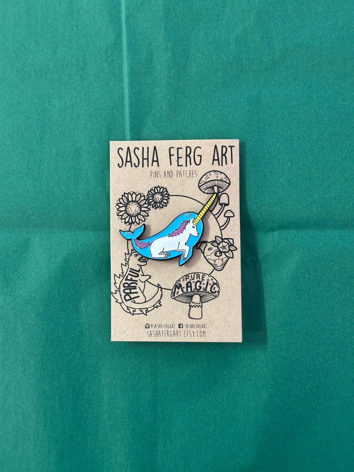 Unicorn Narwhal Pin | Sasha Ferg Art