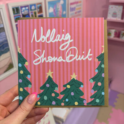 Nollaig Shona Stripes Card | Connect The Dots Design