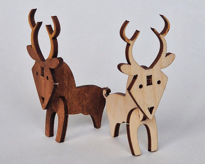 Wooden Red Deer Model