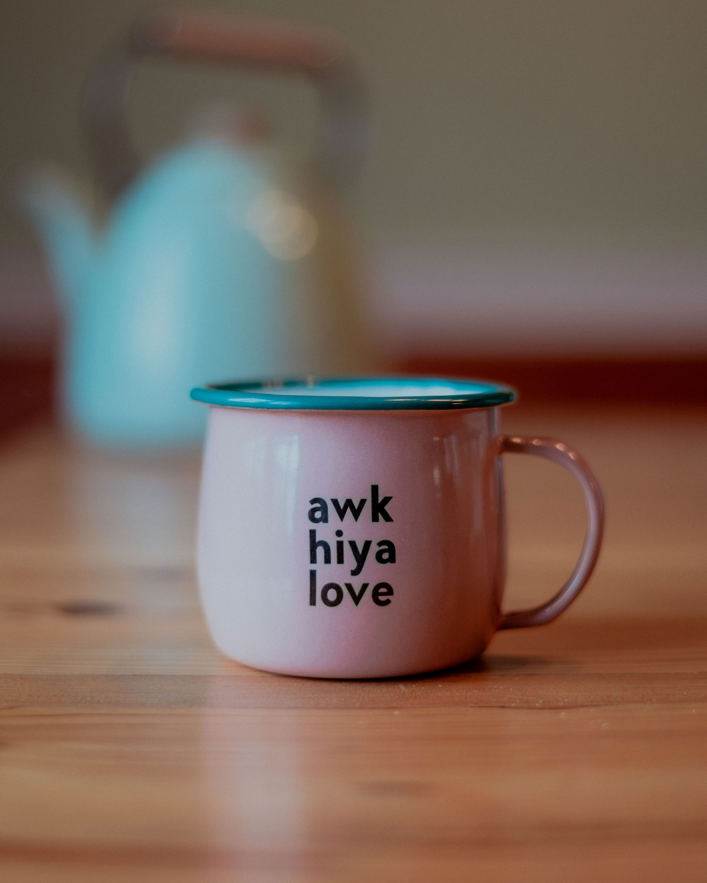 Awk Hiya Love Enamel Mug