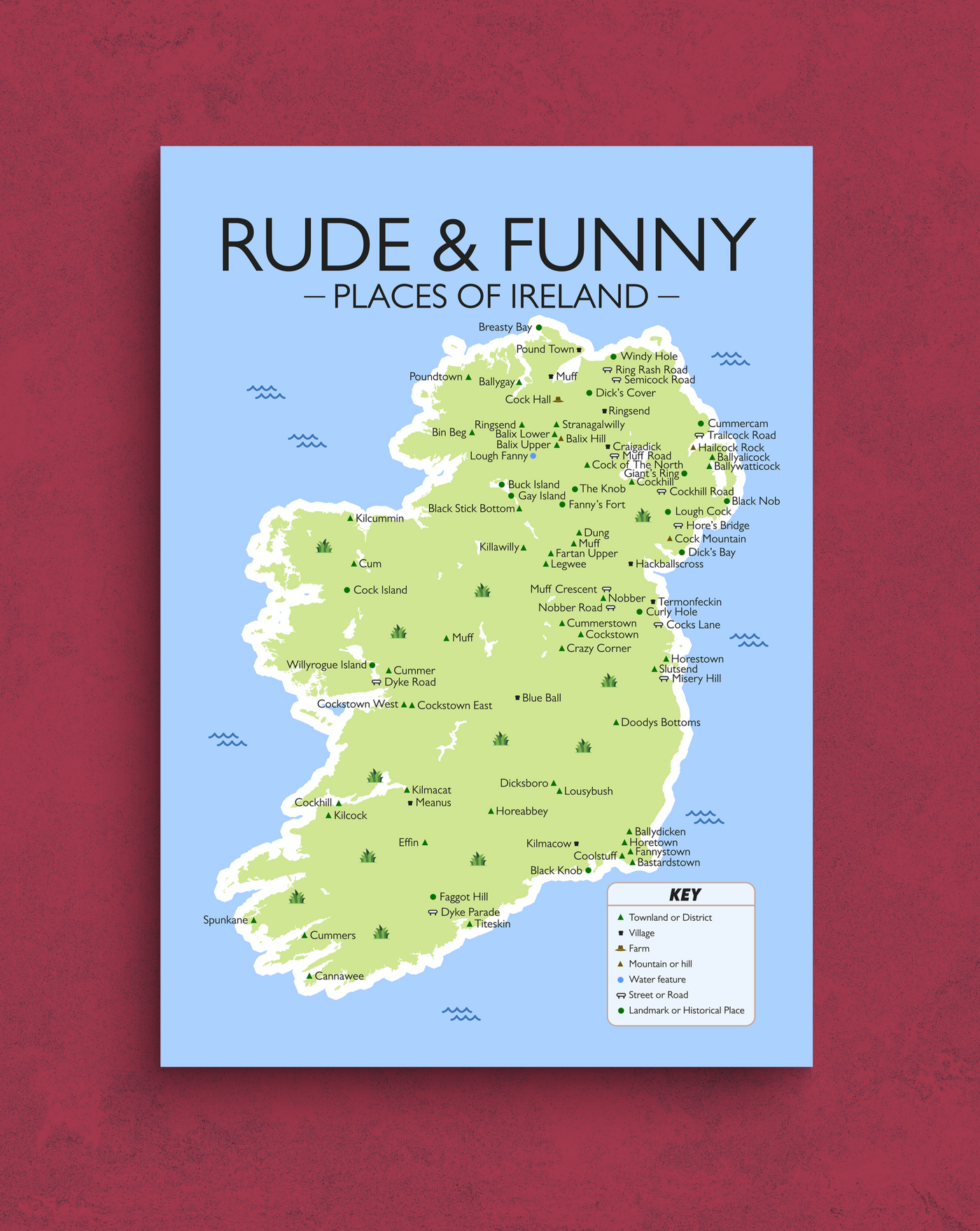 Rude Names Of Ireland Print | Pure Craic Prints