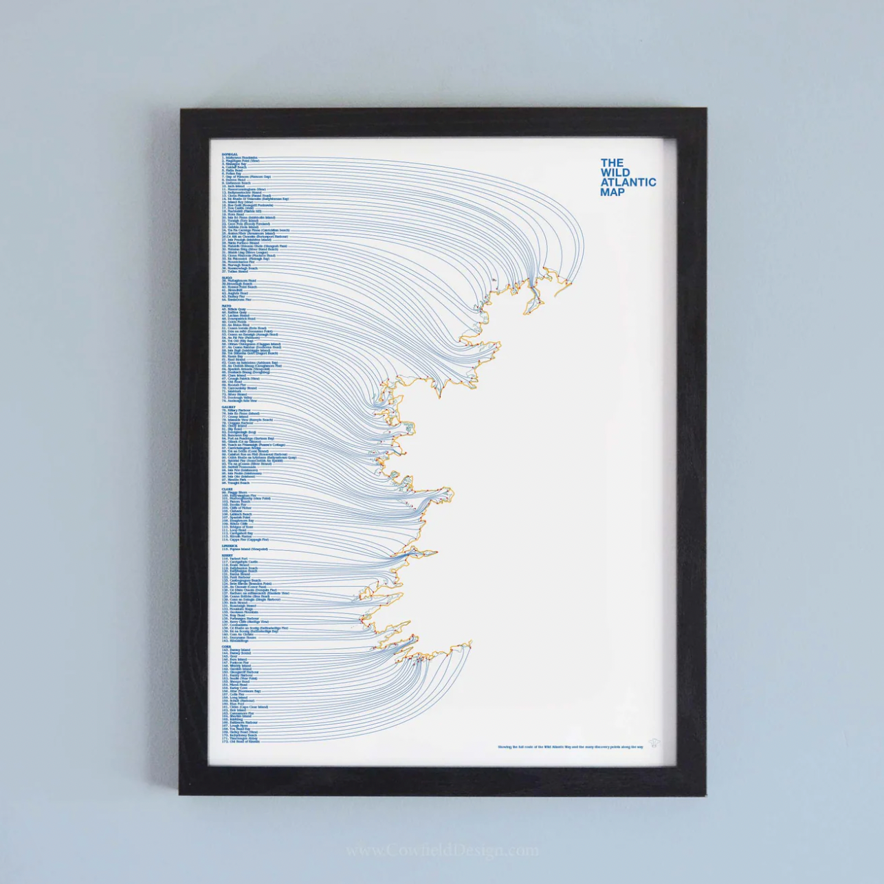 Mapa de la Vía Atlántica Salvaje Cowfield Print