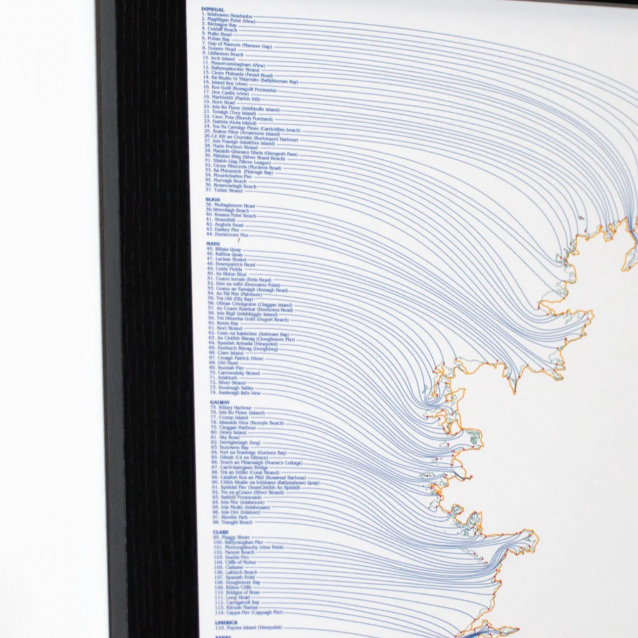 Wild Atlantic Way Map Cowfield Print