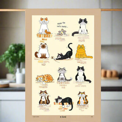 When The Cat's Away Cotton Tea Towel | Samuel Lamont