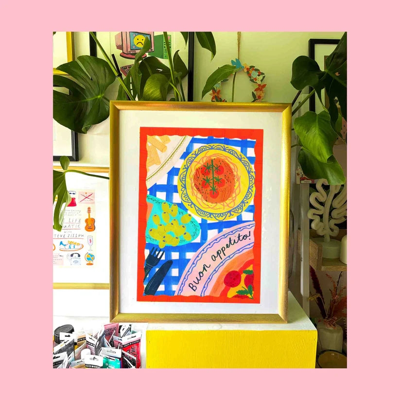 Buon Appetito Colourful Art Print | Kerrie Illustrates