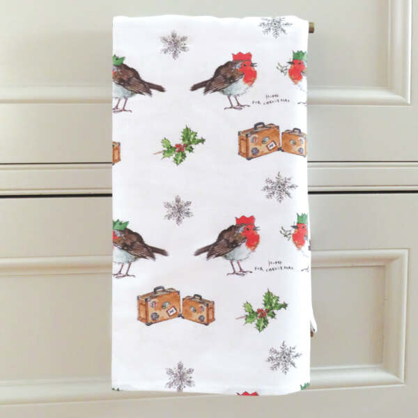 Home For Christmas Cotton Tea Towel | Samuel Lamont