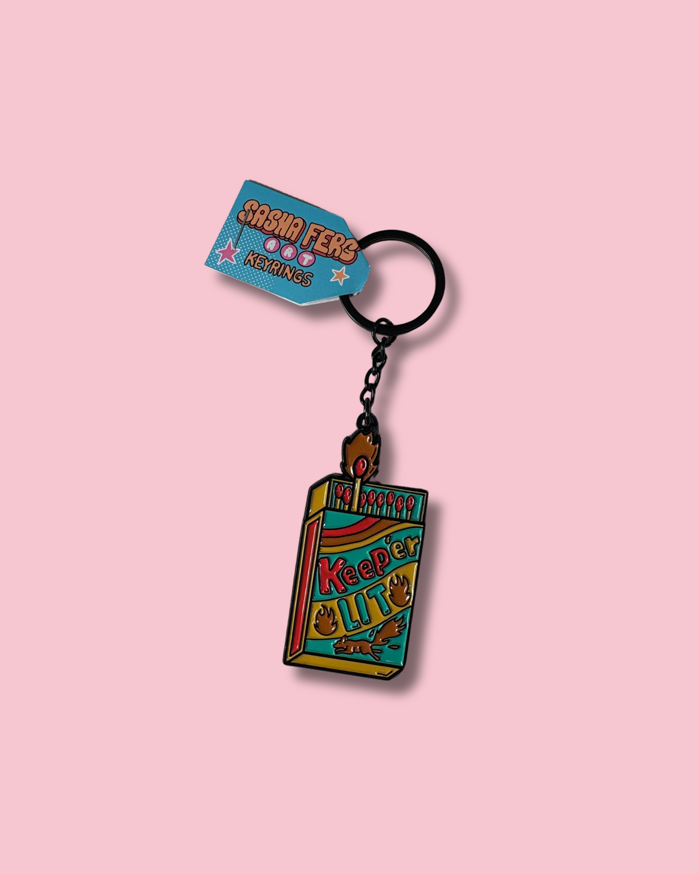 Keep Er Lit Keyring | Sasha Ferg Art