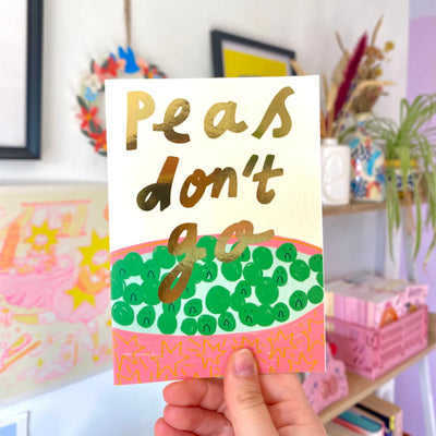 Peas Don’t Go Card | Kerrie Illustrates