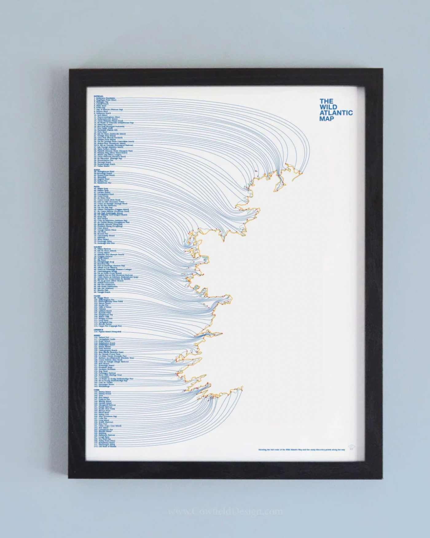 Wild Atlantic Way Map Cowfield Print