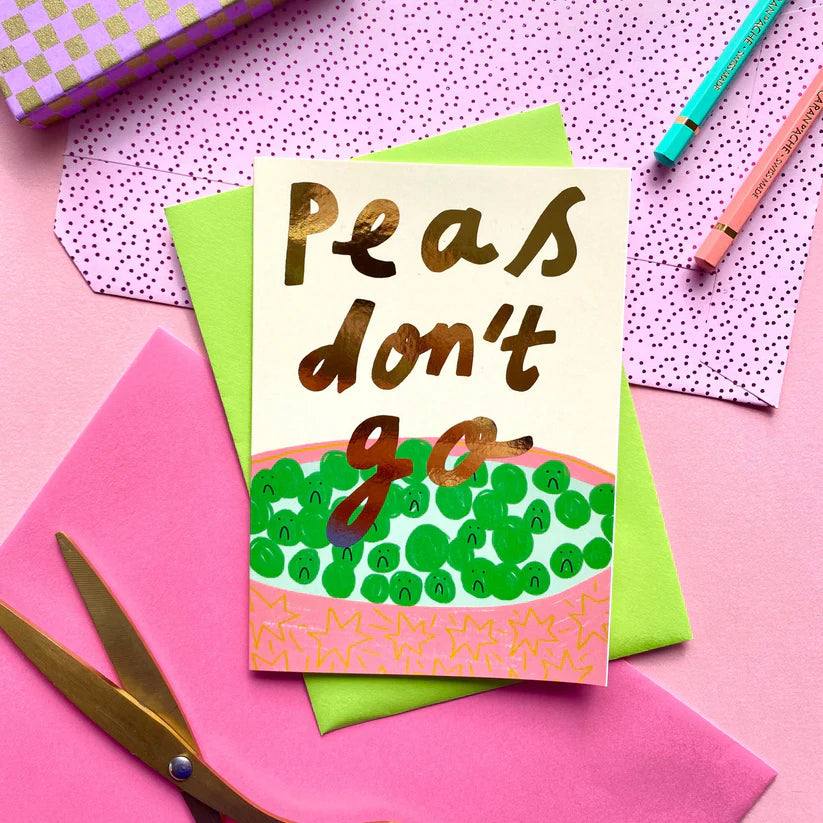 Peas Don’t Go Card | Kerrie Illustrates