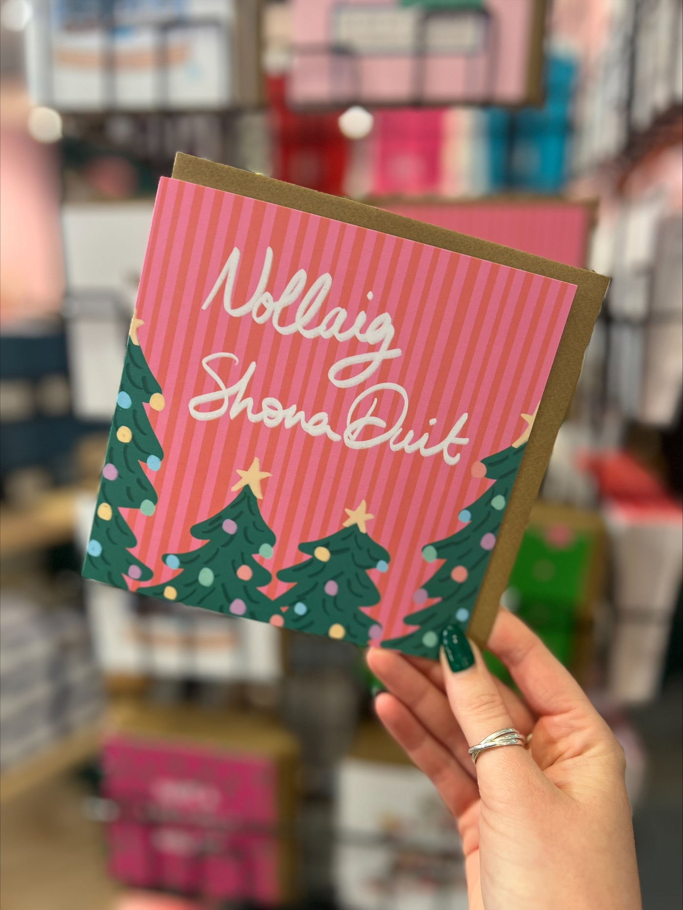 Nollaig Shona Stripes Card | Connect The Dots Design