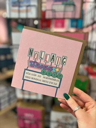 Nollaig Shona Retro Sign Card | Connect The Dots Design