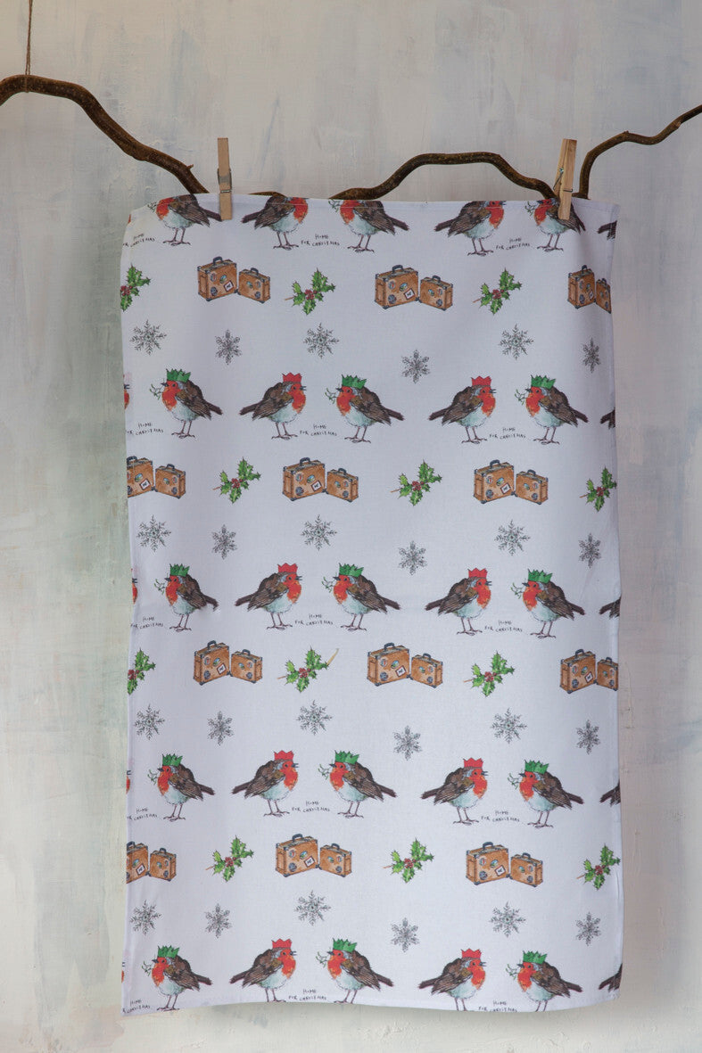 Home For Christmas Cotton Tea Towel | Samuel Lamont