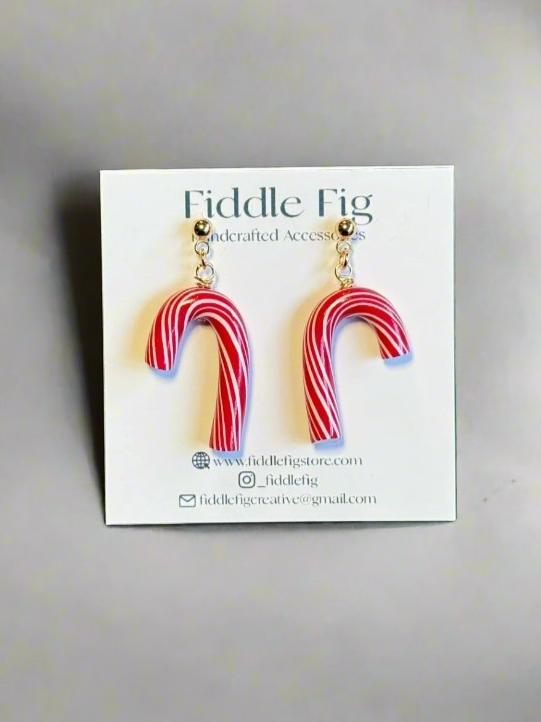 Candy Cane Dangle Earrings