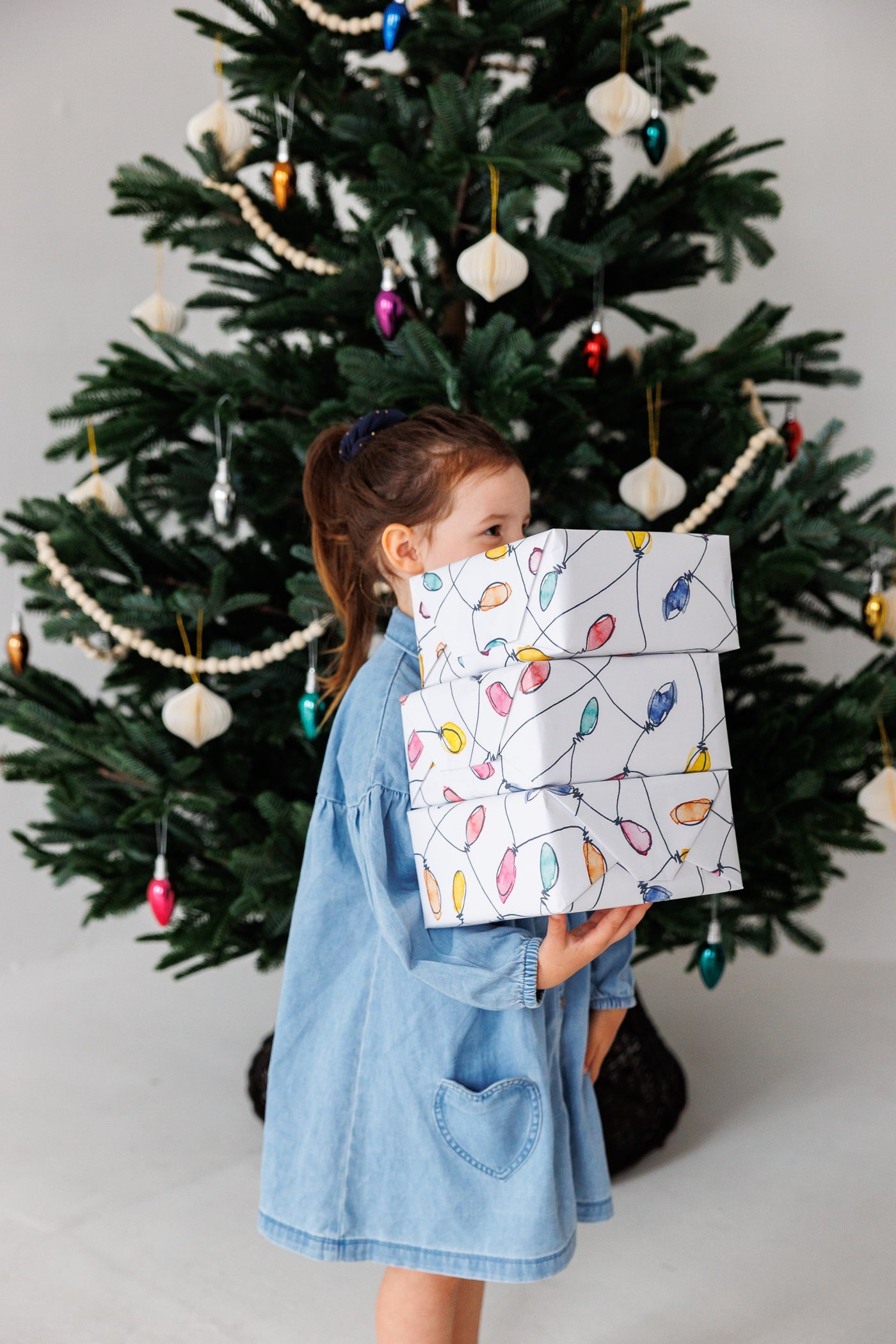 Christmas Lights Wrapping Paper | Milk & Joy