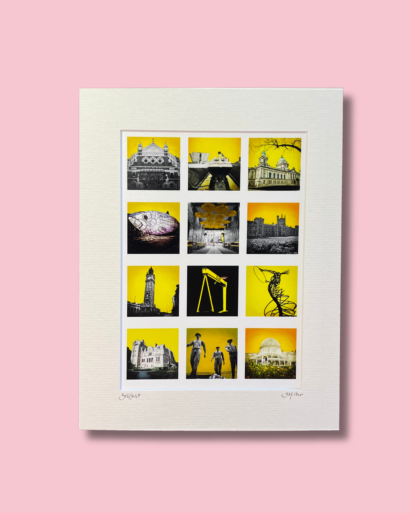 Yellow Belfast Montage Print | Sharon Millar