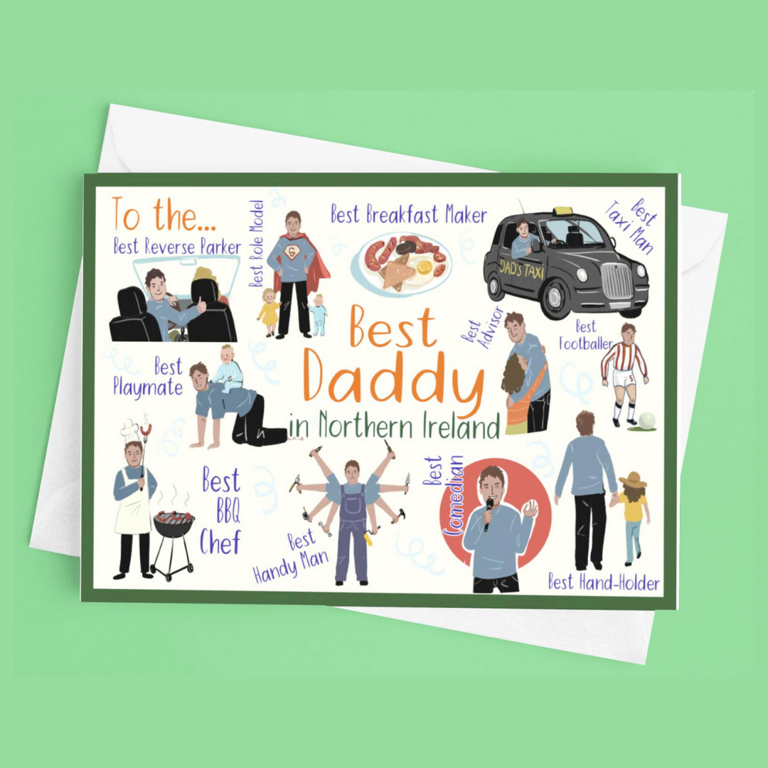 Tarjeta del día del padre del mejor papá de Irlanda del Norte