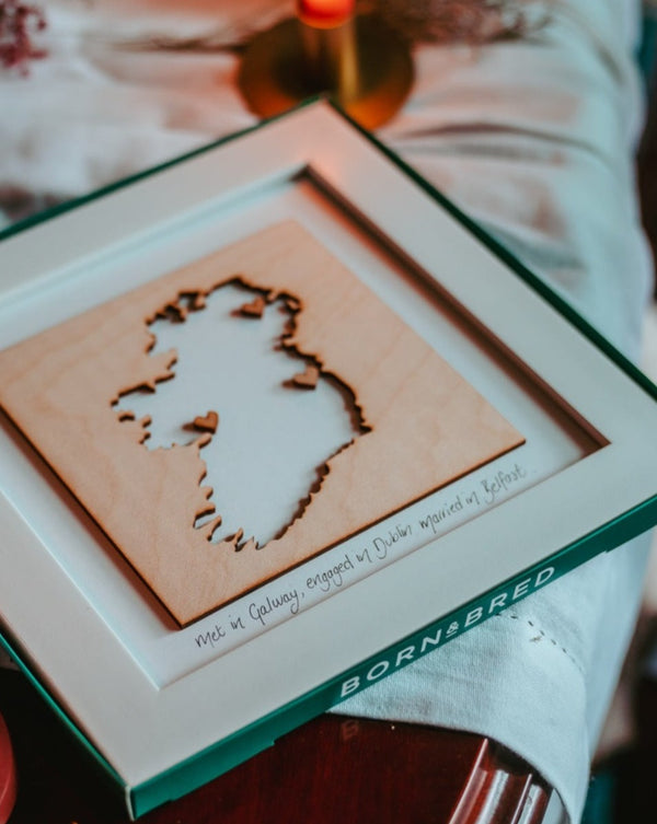 ireland map wood print gift