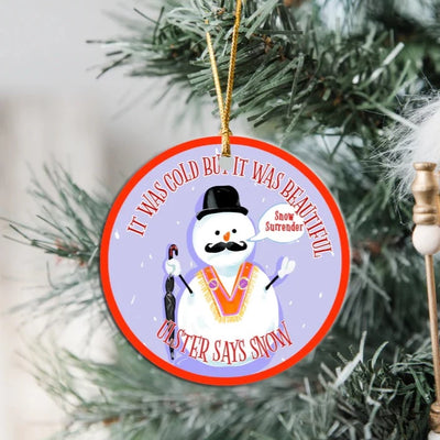 Ulster Says Snow Sash Snowman Christmas Decoration | Derry Nice Things