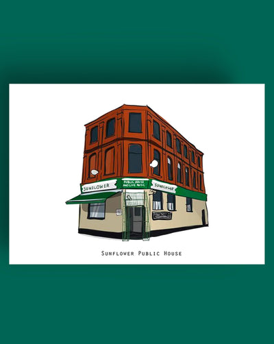 sunflower bar pub print